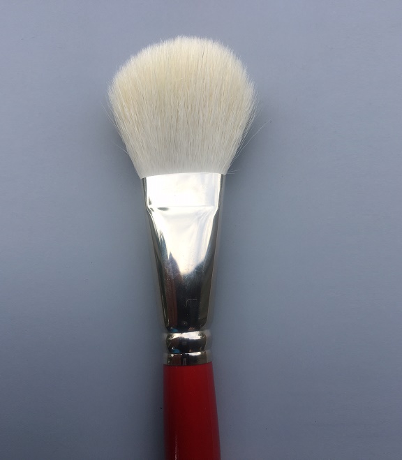 Silver Brush White Goat Silver Mop Brush - Round, Size 16, Short Handle