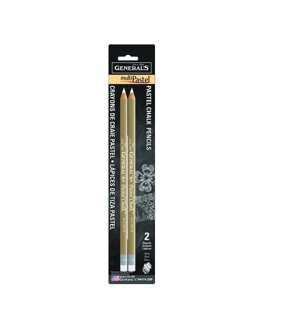 MultiPastel White Chalk Pencil Set of 2 - Brushes and More